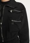 Czarny Komplet w Streetwearowym Stylu z Kieszeniami Lotiena