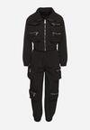 Czarny Komplet w Streetwearowym Stylu z Kieszeniami Lotiena