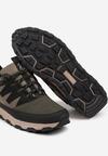 Zielone Buty Sportowe Sneakersy z Geometrycznymi Przeszyciami Belimara