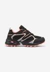 Czarno-Różowe Płaskie Sznurowane Buty Sportowe Sneakersy Ozdobione Tłoczeniem Raisha