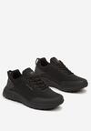 Czarne Buty Sportowe w Typie Trekkingowych Sznurowane  Taivonna