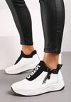 Białe Płaskie Sneakersy z Ozdobnym Napisem Nerelisa