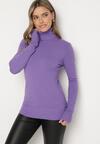 Fioletowy Golf Sweter z Wiskozą i Kaszmirem Zailaya