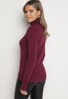Ciemnobordowy Golf Sweter z Wiskozą i Kaszmirem Zailaya