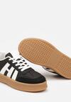 Czarno-Białe Sneakersy na Grubej Podeszwie z Kontrastowymi Przeszyciami Mialunae