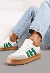 Biało-Zielone Sneakersy na Grubej Podeszwie z Kontrastowymi Przeszyciami Mialunae