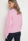 Różowy Sweter z Wełną Ściągaczem i Tłoczeniem Riavonnae