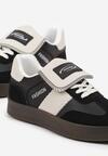 Czarne Sneakersy na Grubej Podeszwie z Kontrastującymi Wstawkami i Wywiniętym Językiem Mirinae
