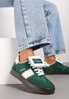 Zielone Sneakersy na Grubej Podeszwie z Kontrastującymi Wstawkami i Wywiniętym Językiem Mirinae
