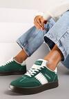 Zielone Sneakersy na Grubej Podeszwie z Kontrastującymi Wstawkami i Wywiniętym Językiem Mirinae