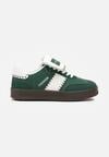 Zielone Sneakersy na Grubej Podeszwie z Kontrastującymi Wstawkami i Wywiniętym Językiem Mirinae