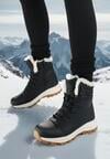 Czarne Botki Śniegowce w Trekkingowym Stylu na Grubej Podeszwie Elorene