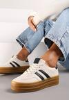 Beżowe Casualowe Sneakersy na Grubej Podeszwie Belinora