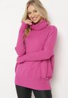 Pulover pe gât Fucsia