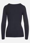 Granatowy Sweter Ozdobiony Metalowymi Napami Corettina