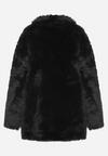Czarna Futrzana Kurtka z Szerokim Kołnierzem i Kieszeniami Atintana
