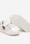 Białe Sznurowane Buty Sportowe Sneakersy na Rzep Ozdobione Cyrkoniami Patilena