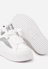 Białe Sneakersy na Grubej Podeszwie z Podwójnym Sznurowaniem Weriella