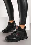 Czarne Sneakersy za Kostkę w Trekkingowym Stylu Tharira