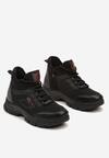 Czarne Sneakersy za Kostkę w Trekkingowym Stylu Tharira