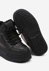 Czarne Sneakersy na Platformie Ocieplane Futrem Leanelitia