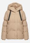 Ciemnobeżowa Kurtka Pikowana z Kapturem Vertigara