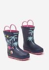 Cizme de cauciuc  Bleumarin cu fucsia