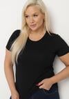 Czarny T-shirt z Bawełny w Klasycznym Stylu Venamia