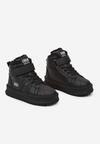 Czarne Botki w Stylu Sneakersów z Futrzaną Wyściółką Parlemi