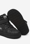Czarne Botki w Stylu Sneakersów z Futrzaną Wyściółką Parlemi