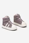 Fioletowe Botki w Stylu Sneakersów z Futrzaną Wyściółką Parlemi