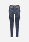 Niebieskie Jeansy Skinny Push Up z Wiązanym Paskiem Senamia