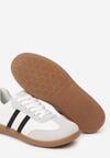 Białe Sneakersy z Imitacji Zamszu na Płaskiej Podeszwie Memeriana