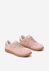 Różowe Sneakersy z Imitacji Zamszu na Płaskiej Podeszwie Memeriana