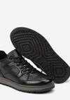 Czarne Płaskie Buty Sportowe Sneakersy z Napisem i Sznurowaniem Adelanise