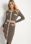 Rochie Bej cu negru