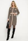 Rochie Bej cu negru