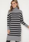 Rochie Gri cu negru