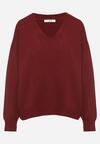 Bordowy Sweter z Bawełną Oversize Yorate