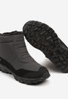 Czarno-Szare Płaskie Buty Trekkingowe Ozdobione Napisem z Ociepleniem Ennevia