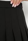 Czarne Wiskozowe Spódnico-Spodenki High Waist z Plisami Annelin