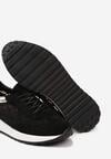Czarne Sneakersy na Piankowej Podeszwie z Ażurową Cholewką Rineora