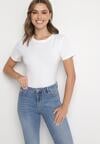 Biały Klasyczny T-shirt z Bawełny Lorali