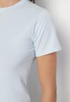 Jasnoniebieski Klasyczny T-shirt z Bawełny Lorali