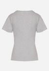 Szary Klasyczny T-shirt z Bawełny Lorali