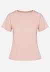 Różowy Klasyczny T-shirt z Bawełny Lorali