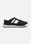 Czarne Sneakersy Tenisówki z Ozdobnymi Paskami Flormi