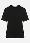 Czarny Wiskozowy T-shirt w Klasycznym Stylu Arivoria