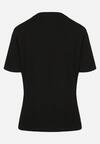 Czarny Wiskozowy T-shirt w Klasycznym Stylu Arivoria