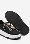 Czarne Sneakersy na Grubej Podeszwie z Cyrkoniami Deoliae